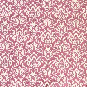 2 yd Brother Sisters 2009 Pink White Damask Print Cotton Home Decor Sew Fabric